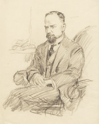 Tavík František Šimon: Portrét Milana Rastislava Štefánika, kresba, 1905